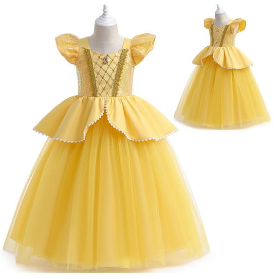 Rongking Belle Princess Dress for Girls Halloween Costume Christmas Fancy-Dress 3-9Y