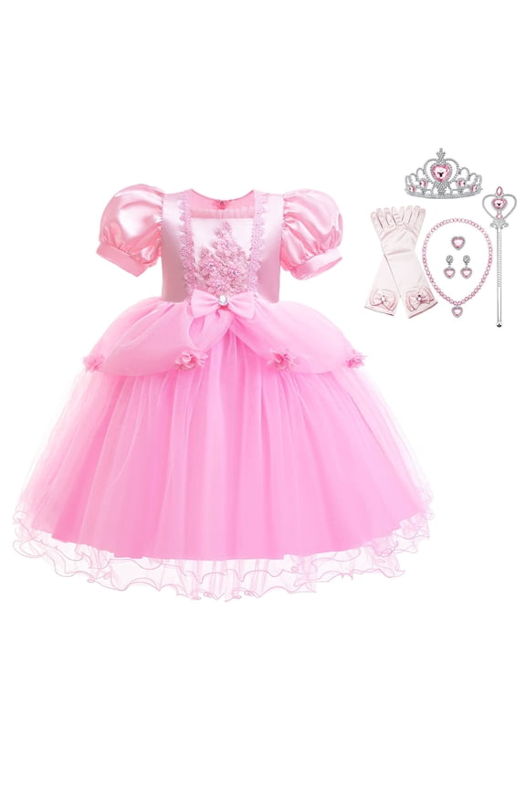 Cinderella Fancy-Dress Costumes for Girls with Puff Sleeves for Children, Girls 4T