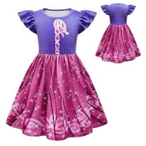 Girls Princess Cosplay Dress Female Cartoon Halloween Costume Outfit 2-8T Little Girls