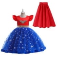 thumbnail image 1 of Rongking Little Girl Superhero Cosplay Princess Dress Halloween Tulle Costume with Cape, 1 of 8