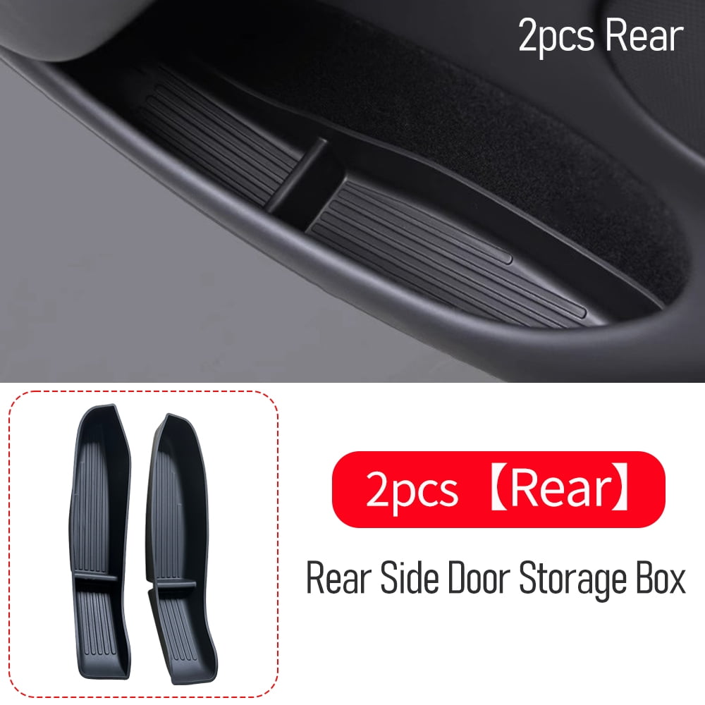Rongqi fit for New Tesla Model Y 2025 2026 Launch Juniper Car Door Side Storage Box TPE Door Storage Organizer Tray Interior Accessories