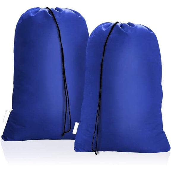 Rongsi 26x40 inch Extra Large Laundry Bag 2 Pack Drawstring Laundry Hamper Bag Heavy Duty Dirty Clothes Bag Washable Organizer Storage for Camp Home Dorm Hotel Laundromat Blue