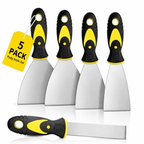 Rongsi 5Pcs Putty Knife Set, 1" 2" 3" 4" 5" Scraper, Spackle Knife, Paint Scraper, Scraper Tool, No Rusting, Perfect For Repairing Drywall, Removing Wallpaper, Mud, Plaster Scraping