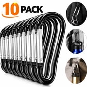 10Pack Aluminum Keychain Carabiner Spring Clip D Shape Hook Durable Sport Accessories