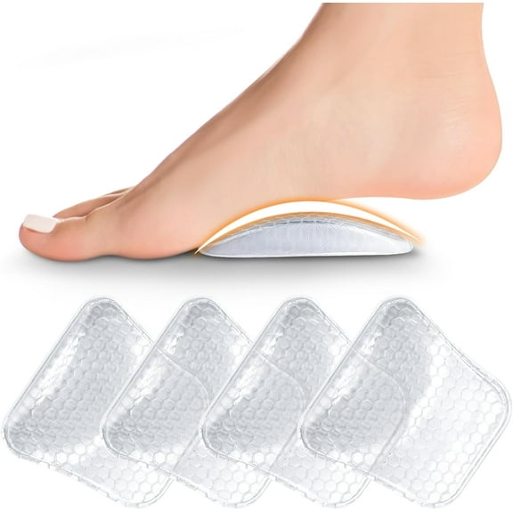 Rongsi Arch Support Inserts Women for Flat Feet, 2 Pairs Gel Arch Inserts for Plantar Fasciitis Relief, Non-Slip Arch Support Pads