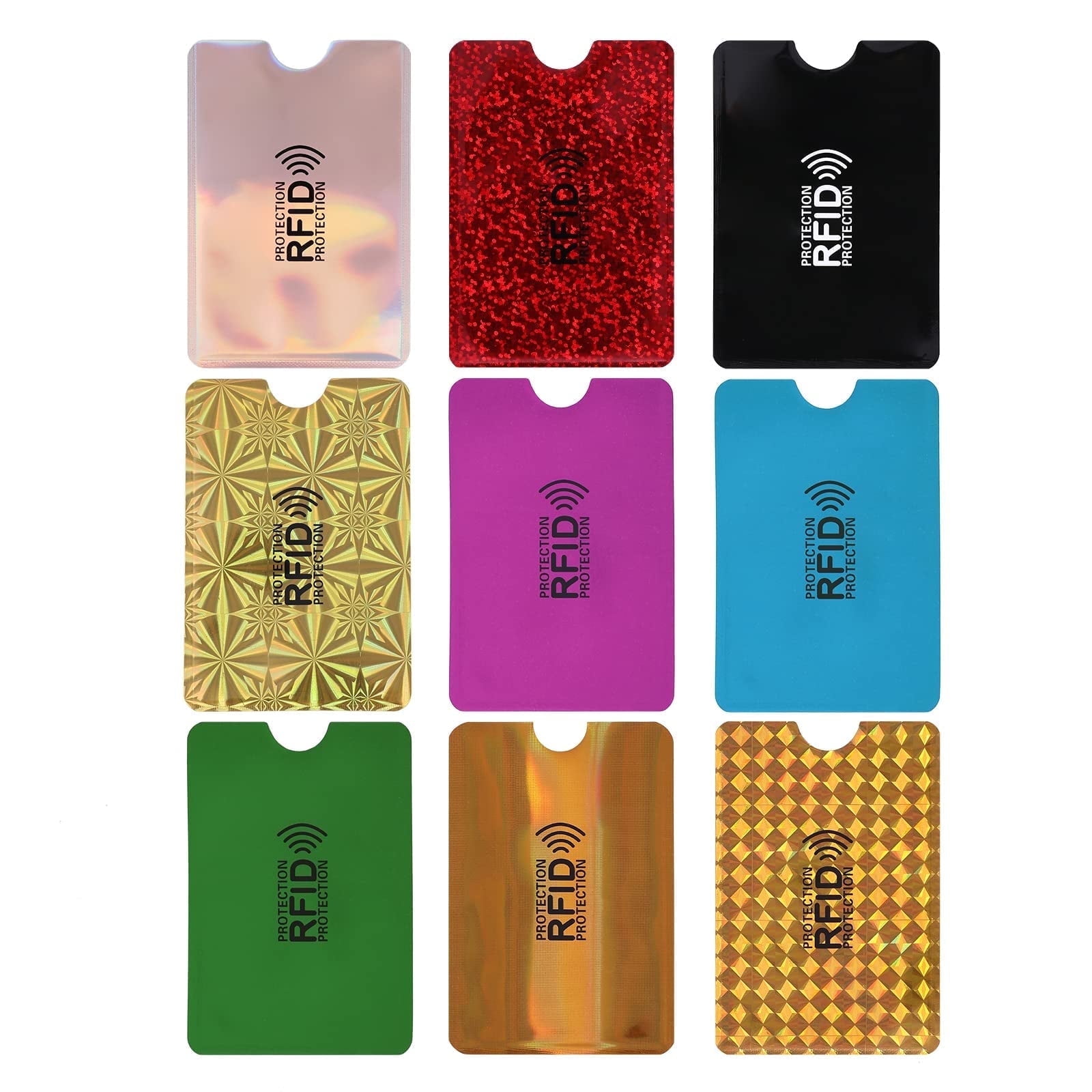 Rongsi Colorful RFID Card Holder, Set of 9 RFID Card Holders Credit ...