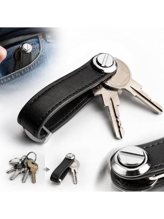 Compact Key Holder - Stylish & Practical Pocket Key Organizer With Secure Locking Mechanism. (Black)