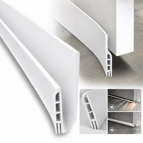 Rongsi Door Draft Stopper, 39inch Adjustable Door Sweep for Bottom of Door,Silicone Weather Stripping Door Bottom Seal Blocker Air Noise,Under Door Gap Filler for Interior/Exterior Doors - White