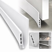 Rongsi Door Draft Stopper, 39inch Adjustable Door Sweep for Bottom of Door,Silicone Weather Stripping Door Bottom Seal Blocker Air Noise,Under Door Gap Filler for Interior/Exterior Doors - White