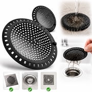 Rongsi Drain Hair Catcher, 2PCS Shower Drain Hair Catcher, Stainless Steel Drain Hair Catcher,Easy To Clean for Bathroom Kitchen