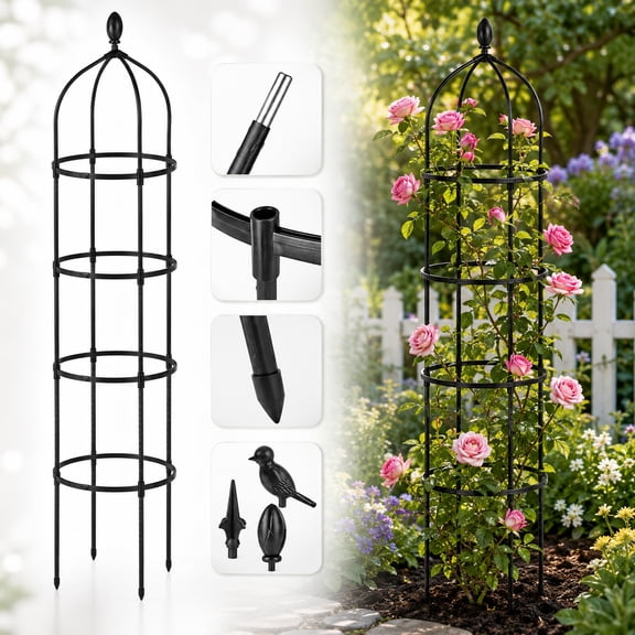 Rongsi Garden Trellis,Adjustable Garden Obelisk Trellis for Climbing Plants, 6FT Tall Garden Obelisk Trellis Climbing Plant Outdoor Support Potted Vine Flower Rose,Vegetable