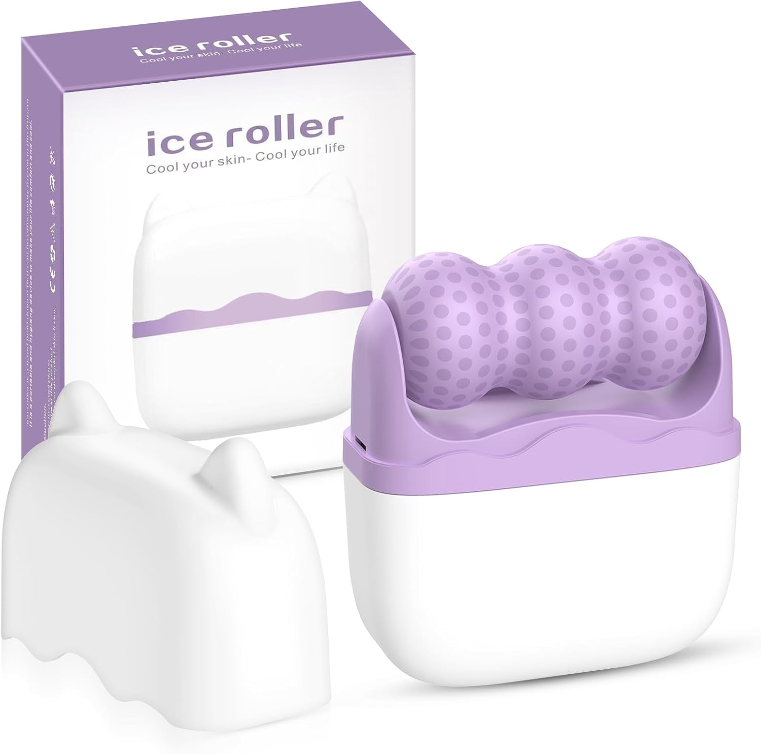 Rongsi Ice Roller for Face and Eyes,Ice Face Roller, Multi-Functional Facial Skin Care Tools with 2 in 1 Face Roller,Massager Roller Tools, Self Care Gifts for Men Women