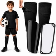 Rongsi Kids Youth Soccer Shin Guards with Sleeves, Slip in Shinguards Soccer Shin Pads for 3-15 Years Old Boys Girls Child Teens