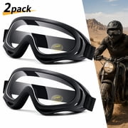 Rongsi Motorcycle Goggles 2 Pack - ATV Dustproof Dirt Bike Goggles for Ski Racing Riding, Off Road Waterproof Motocross