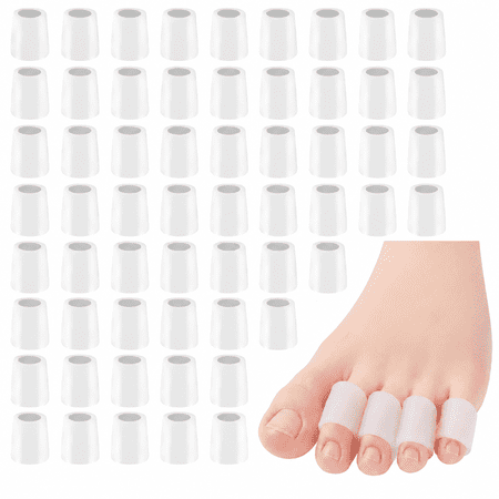 Rongsi Silicone Toe Sleeves, 24 Count Pain Relief Pinky Toe Protector, Corn Protectors for Toes, Corn Pads for Pinky Toe, Gel Toe Protector for Bunion Blisters, Corns, Hammer Toes, Toenails Loss