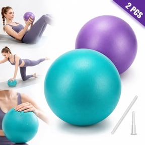 Rongsi Soft Pilates Ball 9 Inch, Durable and easy to clean, Small Exercise Ball Mini Yoga Ball for Core Strength, Balance, Stability Training & Physical Therapy 2pcs(Purple + sky blue)