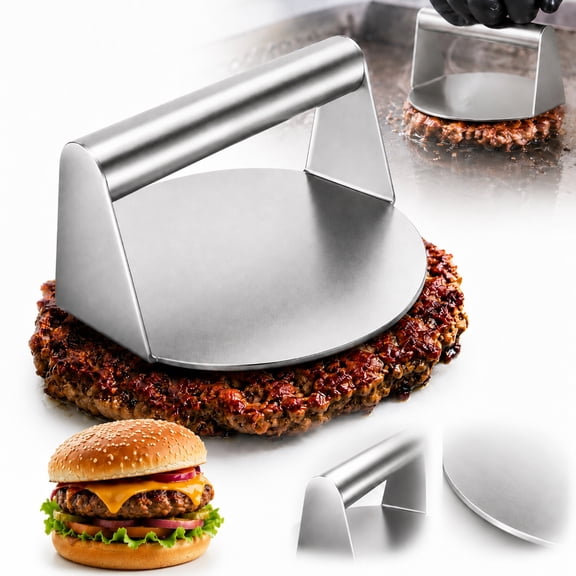 Rongsi Smash Burger Press, Hamburger Smasher Tool for Griddle, Stainless Steel Ham Patty Press with 0.8-inch Anti-Scald Handle, burger press is ideal for both stovetop and outdoor grilling enthusiast