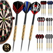 Rongsi Steel Tip Darts, Professional Metal Darts, Darts Metal Tip Set, Metal Darts for Dartboard,18 Pcs