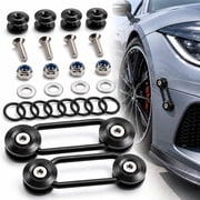 Rongsi Universal Bumper Clips, Front Rear Bumper Quick Release Kit, Bumper Holders for Cars 4 Black Bumper Quick Release Tabs and 12 Customized O-Rings