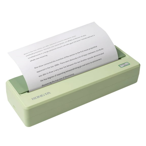 Rongta Portable Printer Wireless for Travel, 300DPI Thermal Inkless Bluetooth Mobile Printer, Support 8.5" X 11" US Letter, Compatible with Android iOS Phone & Laptops (Green)