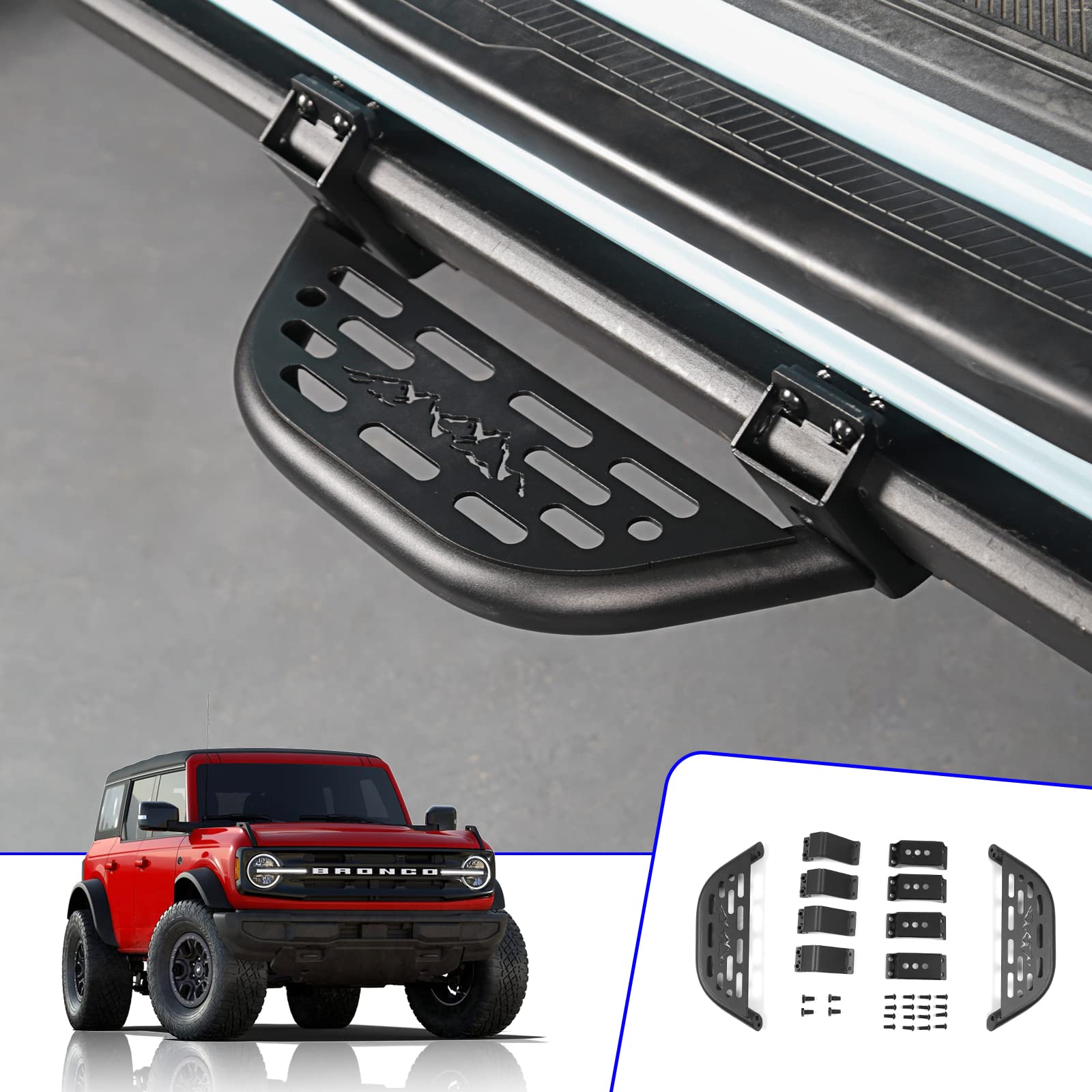 Rongtaod Fit 2021 2022 2023 Ford Bronco 2/4 Door Side Steps Running