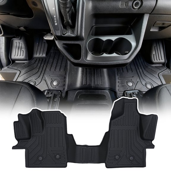 Rongtaod TPE All Weather Floor Mats, Fits Ford Transit Van 22-26, Not for Transit Connect, Waterproof Non-Slip