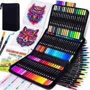 Rongyman 72 Colors Dual Tip Art Markers, 0.4mm Fine Point & 1-4mm Flexible Brush Tip Coloring Pens for Adult Coloring Books, Drawing, Journaling, Hand Lettering