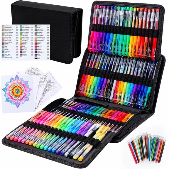 Rongyman 160 Pack Glitter Gel Pens 80 Pack Gel Pens with 80 Refills for Adult Coloring Books, Vibrant Colors Fine Point Gel Pen Set for Drawing, Doodling, Crafts, Scrapbooking & Journaling