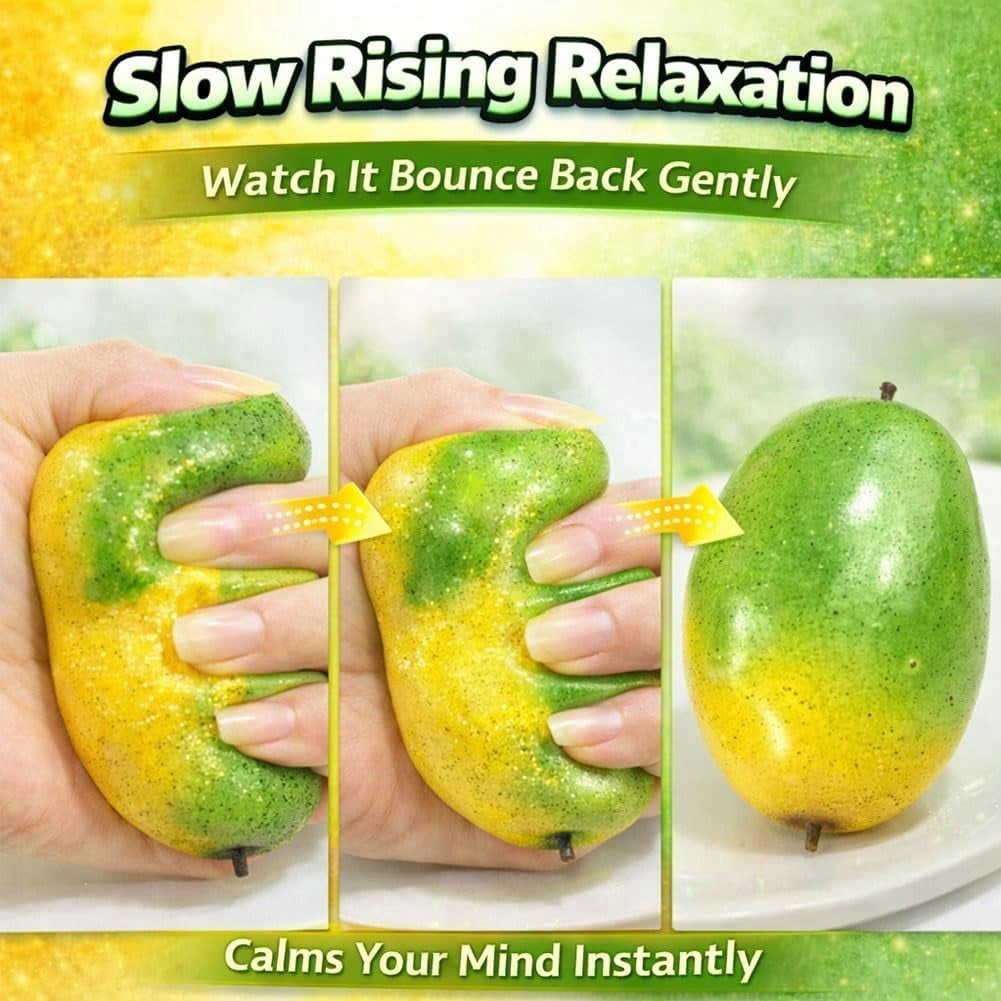 Rongyun 1 pc Mango Crunch Squishy, Soft Mango Squishy Stress Relief ...