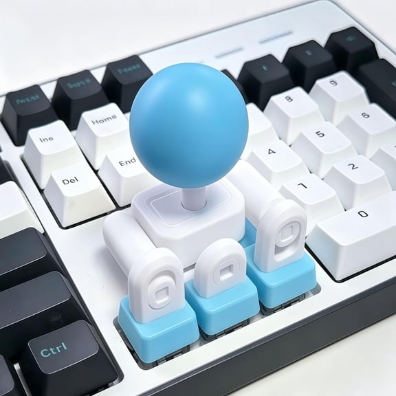 Rongyun 3D-Printed Keyboard Joystick Keycap Mechanical Arcade Stick Adapter for WASD Retro Gaming Accessory 4-Key Linkage Mod Mini Fighting Controller DIY Novelty Analog Button 1Pc