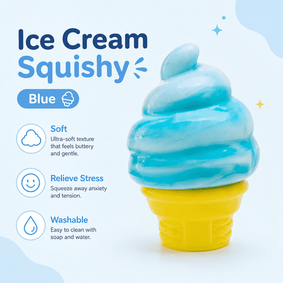 Rongyun Ice Cream Squeeze Squishy Ice Cream Cone Squishy Stress Squeeze Balls Slow Rise Sensory Fidget Gift for Friends & Party Favors