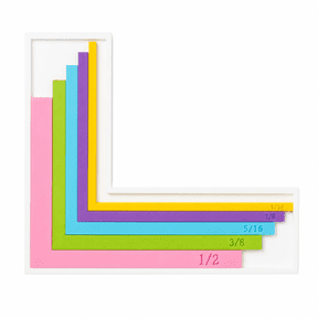 Rongyun Card Making Alignment Guides & Layering Spacing Tool with Storage Tray, L-Shaped Corner Rulers for Perfect Borders, Stamping Platforms & Scrapbooking, 5 Nested Sizes (Multiple colors)