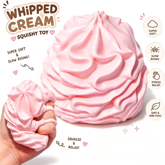 Rongyun Cream Roll Squishy, 2026 New Big Filled Taba Squeeze, Natural Rubber Wettable Slow Rising Cream Squishy, Foam Stress Washable Squishy (pink)