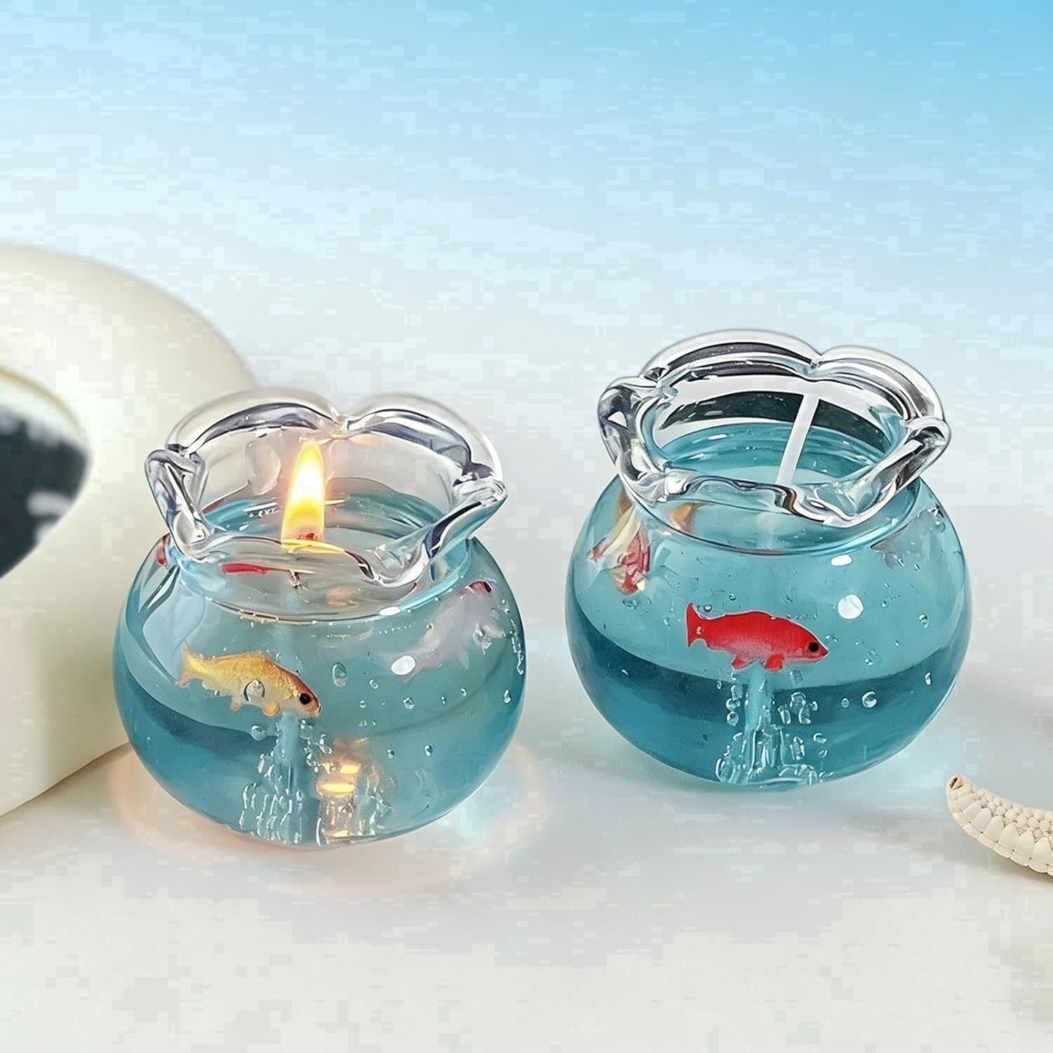 Wax Fish Rongyun Mini Bubble Fish Tank Candle, Gel Wax Decorative Candle, Cute ...