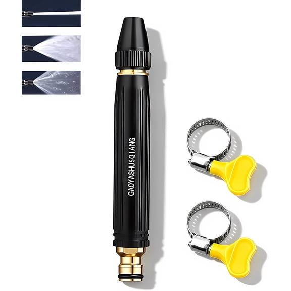 Rongyun Home High-Pressure Car Wash Water Gun Home High-Pressure Car & Garden Hose Sprayer Wash Water Gun with Booster Nozzle for Watering Plants and Vegetables & Car Washing 1Pc