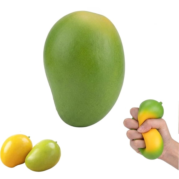 Rongyun Mango Crunch Squishy, Soft Mango Squishy Stress Relief Sugar Ball, Cute Slow Rising Fidget Squeeze, Crispy to Squeeze for Adults Anxiety Relaxation Party