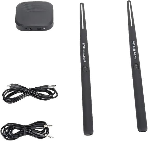Rongyun Virtual Air Drum Set Bluetooth RGB Electric Air Drum Sticks with 8 Sound 3D Motion Sensing, Portable Rechargeable Drumsticks for Beginners Kids Adults (Black)