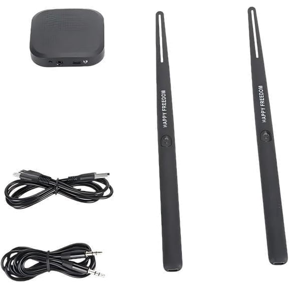 Rongyun Virtual Air Drum Set Bluetooth RGB Electric Air Drum Sticks with 8 Sound 3D Motion Sensing, Portable Rechargeable Drumsticks for Beginners Kids Adults (Black)
