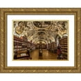 thumbnail image 1 of Ronin 14x11 Gold Ornate Wood Framed with Double Matting Museum Art Print Titled - Beautiful old Library, 1 of 4