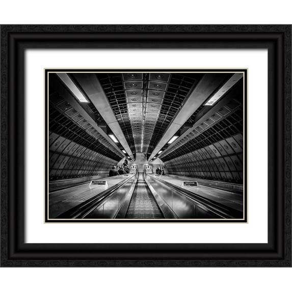 Ronin 18x15 Black Ornate Wood Framed with Double Matting Museum Art Print Titled - Metro