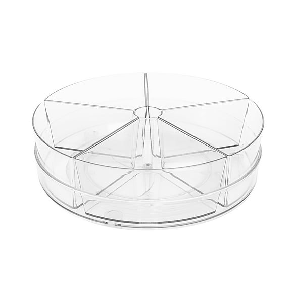 Roninkier 11 Inch Clear Lazy Susan Organizer with 5 Removable Bins