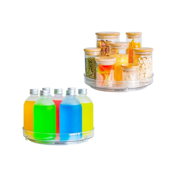 Roninkier 2 Pack 9 in Clear Lazy Susan Turntable Organizer Spice Rack