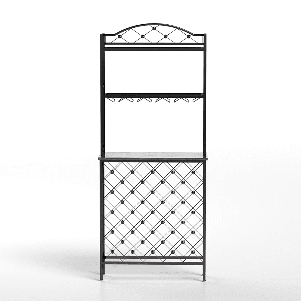 Roninkier Freestanding Floor Wine Rack,Tall Wine Holder Stand with Storage Shelves for Home Kitchen