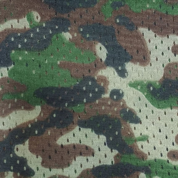Ronit Textile Brown Football Mesh Jersey Camouflage Print by Yard (36"X60")