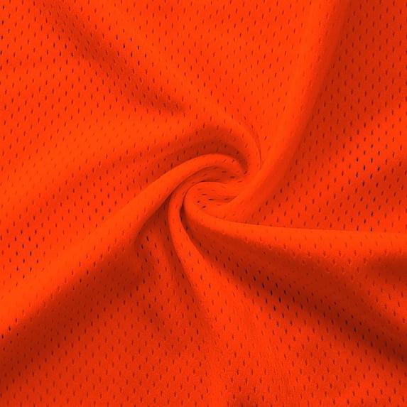 Ronit Textile Neon Orange Athletic Heavy Pro Mesh Jersey (By The Yard) 100%Polyester Sportswear, Basketball, Football, Soccer, Volleyball, Baseball, Cycle Wear, Sublimation, DIY. 2 Yards Cut..