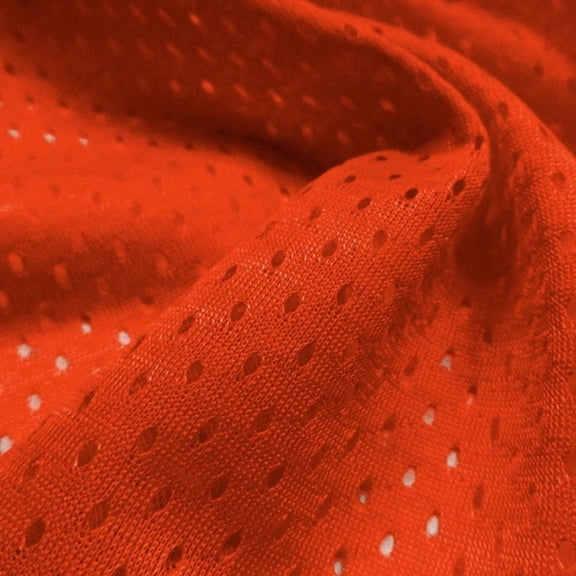Ronit Textile Orange Athletic Football Mesh Jersey 58"-60" By The Yard 100% Polyester Sportswear-Activewear-Uniforms-Shorts-Basketball Jersey. 1 Yard Cut.