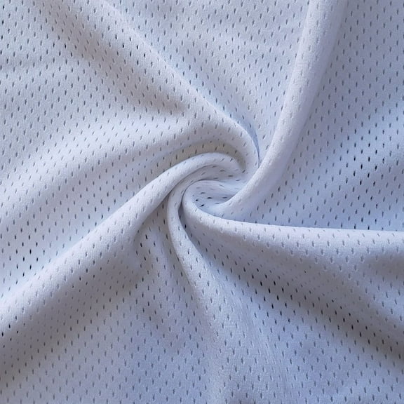 Ronit Textile White Athletic Heavy Pro Mesh Jersey (By The Yard) 100%Polyester Sportswear, Basketball, Football, Soccer, Volleyball, Baseball, Cycle Wear, Sublimation, DIY. 1 Yard Cut..