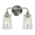 thumbnail image 1 of Ronna 2-Light Brushed Nickel Bath Light with Clear Glass - Brushed Nickel, 1 of 5
