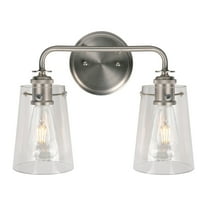 Ronna 2-Light Brushed Nickel Bath Light with Clear Glass - Brushed Nickel