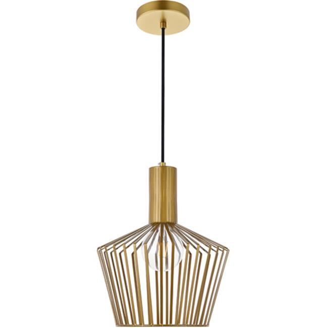Elegant Brass Finish Iron Shade Pendant Light with Adjustable Chain